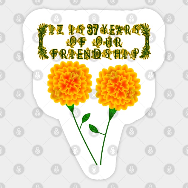 It Is 37 Years Of Our Friendship Sticker by MoMido